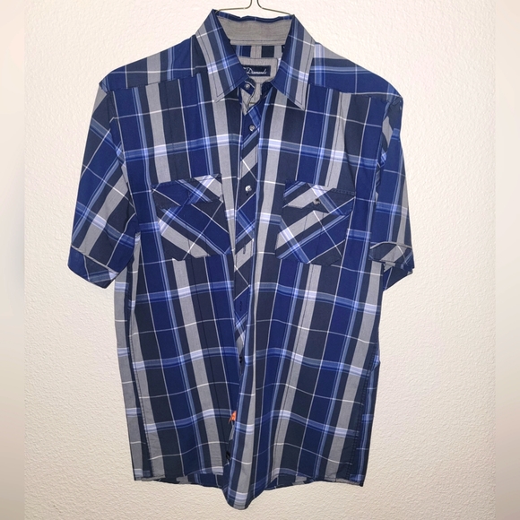 7 Diamonds Button Up Short Sleeve Shirt. Men's XL - Picture 1 of 5